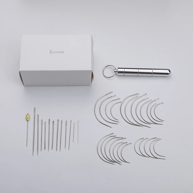 

Wonvoc 37шт швейных игл, игл для ручного шитья и изогнутых игл, швейные принадлежности