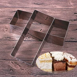 Stainless Steel Rectangle Mousse Ring Cake Baking Tool Kitchen Cutter Fondant Cookies Cake Mold