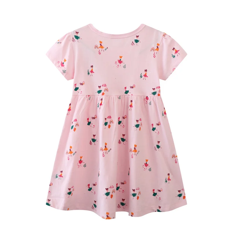 Jumping Meters Summer Princess Girls Dresses Fairy Tale Short Sleeve Cute Party Birthday Frocks Children's Costume Dots Dress