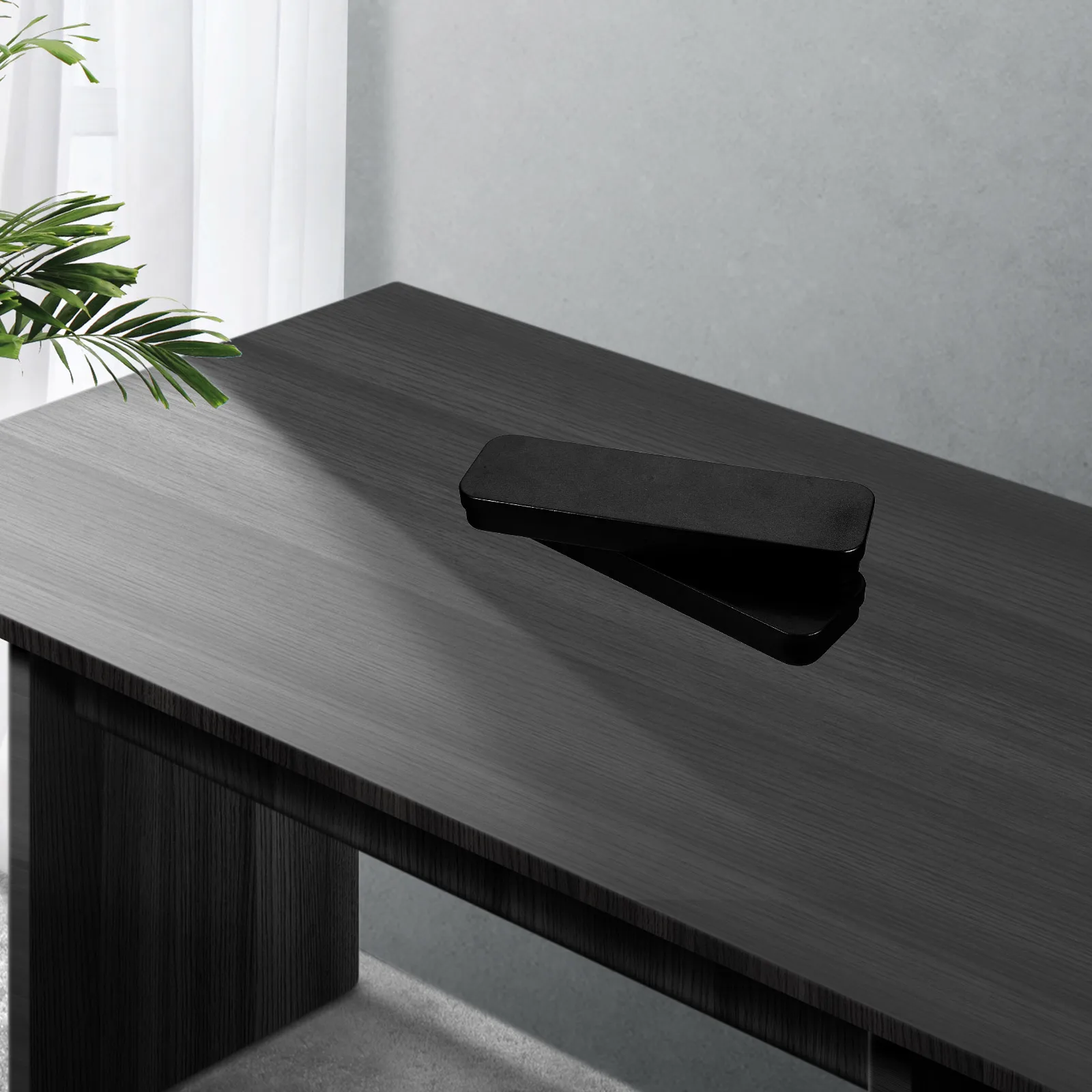 

2Pcs Rectangular Tin Case Spacious Moisture Resistant Pencil Box for Students Simple Style Metal Stationery Container Multi