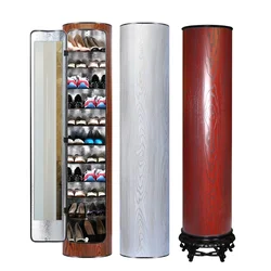 360 degree rotating shoe cabinet round cylindrical cylinder vertical dressing mirror corner corner