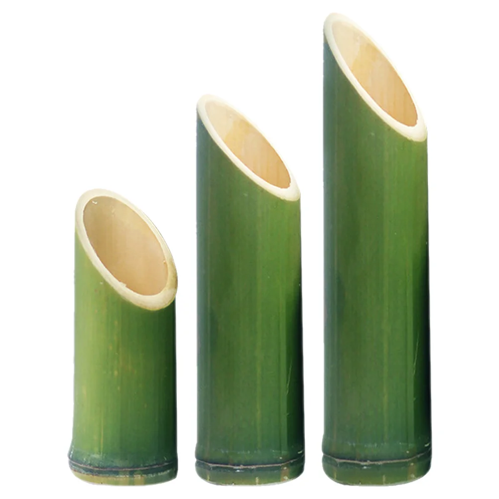 

3Pcs Bamboo Flower Vase Unique Joint Design Rustic Planter for Floral Arrangement Wedding Home Decor Bamboo Tube Artistic Vase