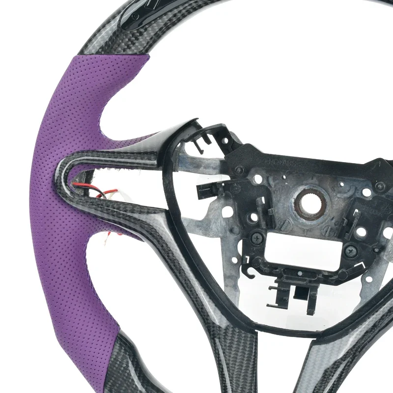 

Wholesale Racing Full Carbon Fiber Leather Steering Wheel For CIVIC 8th Generation US Version