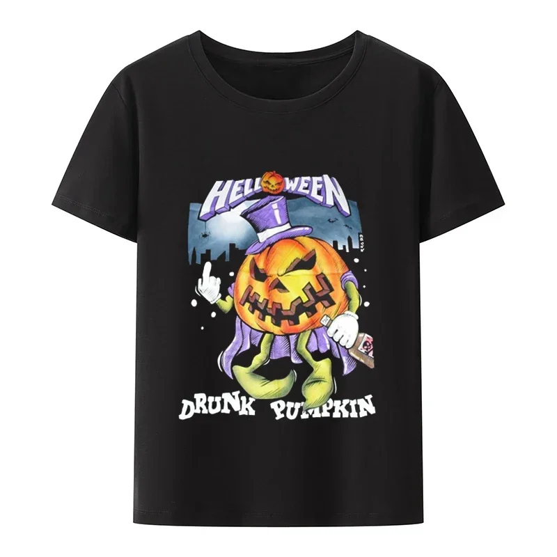 Anime HELLOWEEN'S T Thirt Vintage Helloween Concert Rock Band Black T-shirt Band Pumpkins Tshirt Loose  Kawaii Clothes