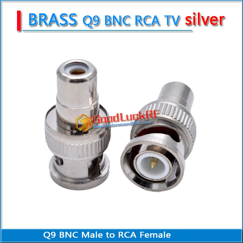 1X Pcs Q9 BNC Male to RCA Female Plug BNC to RCA GOLD Plated Brass Straight Coaxial RF Connector Socket Adapters