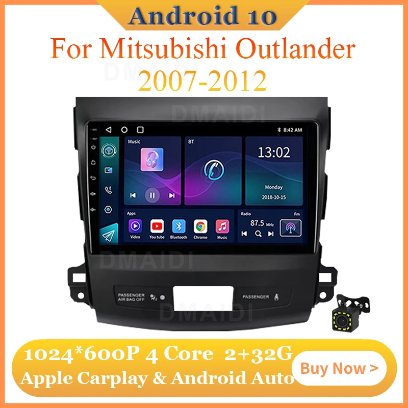 

2+32G Android 10 Audio Player Wired Multimedia Carplay For Mitsubishi Outlander 2007-2012 Navigation Radio Screen Blue-tooth