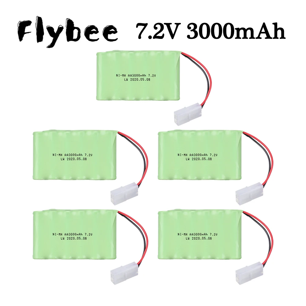 1pcs to 5pcs 7.2V 3000mah NiMH Battery Pack For Rc toys Cars Tanks Robots Boats RC Guns Ni-MH 7.2v 3000mAh Rechargeable Battery