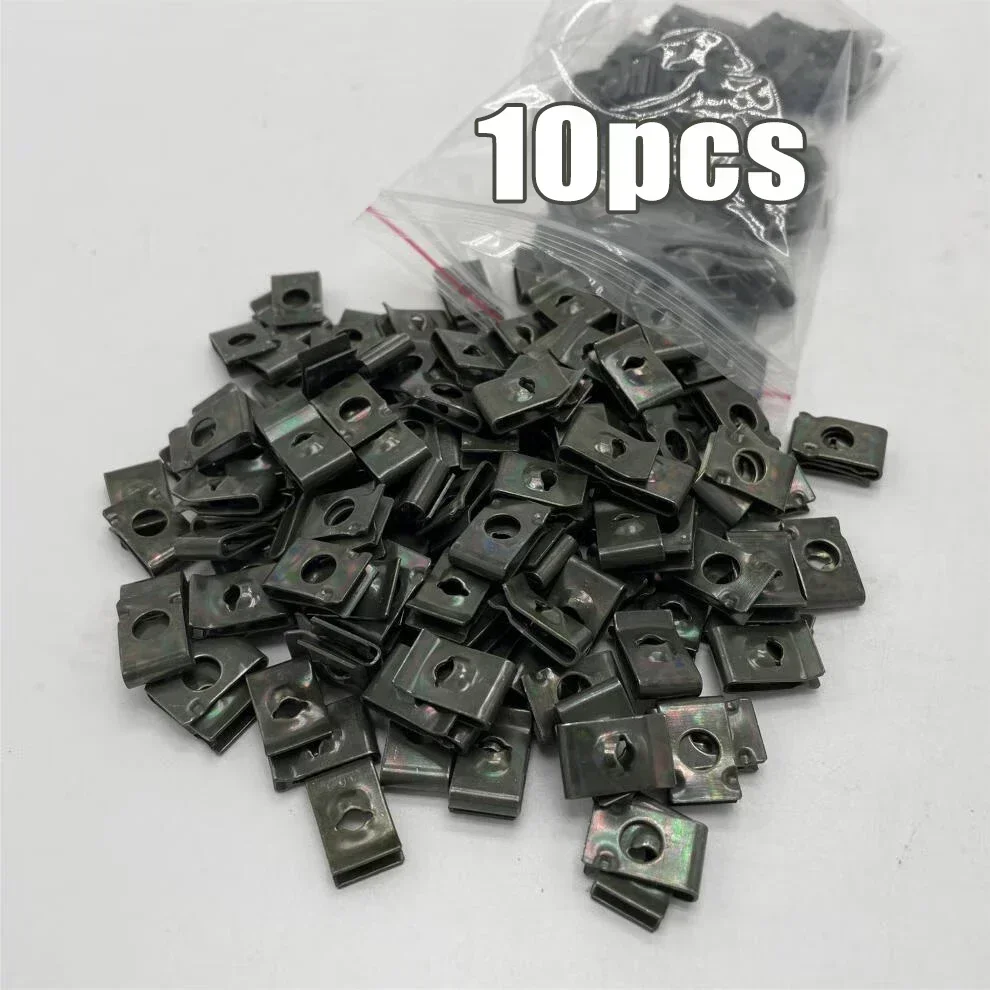 10-100 Stück Metall U-Typ Schraubverschluss-Clip, Rostfreie Klemme für Autobasis, Stoßstangen- und Kotflügelverkleidung, Schutzklammer für Verkleidungsplatten