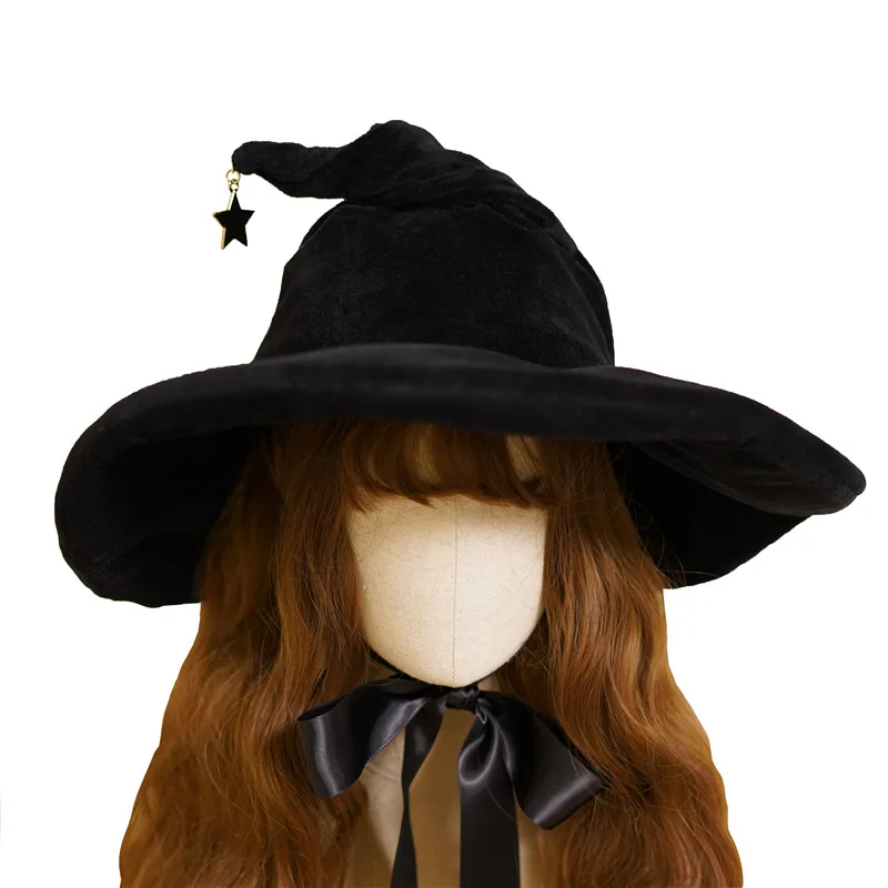 Chapeaux de sorcière rétro pour adultes, chapeau de magicien à nœud, masade Tim Bandage, accessoires de costume de cosplay Lolita gothique, décor de robe de fête d'Halloween