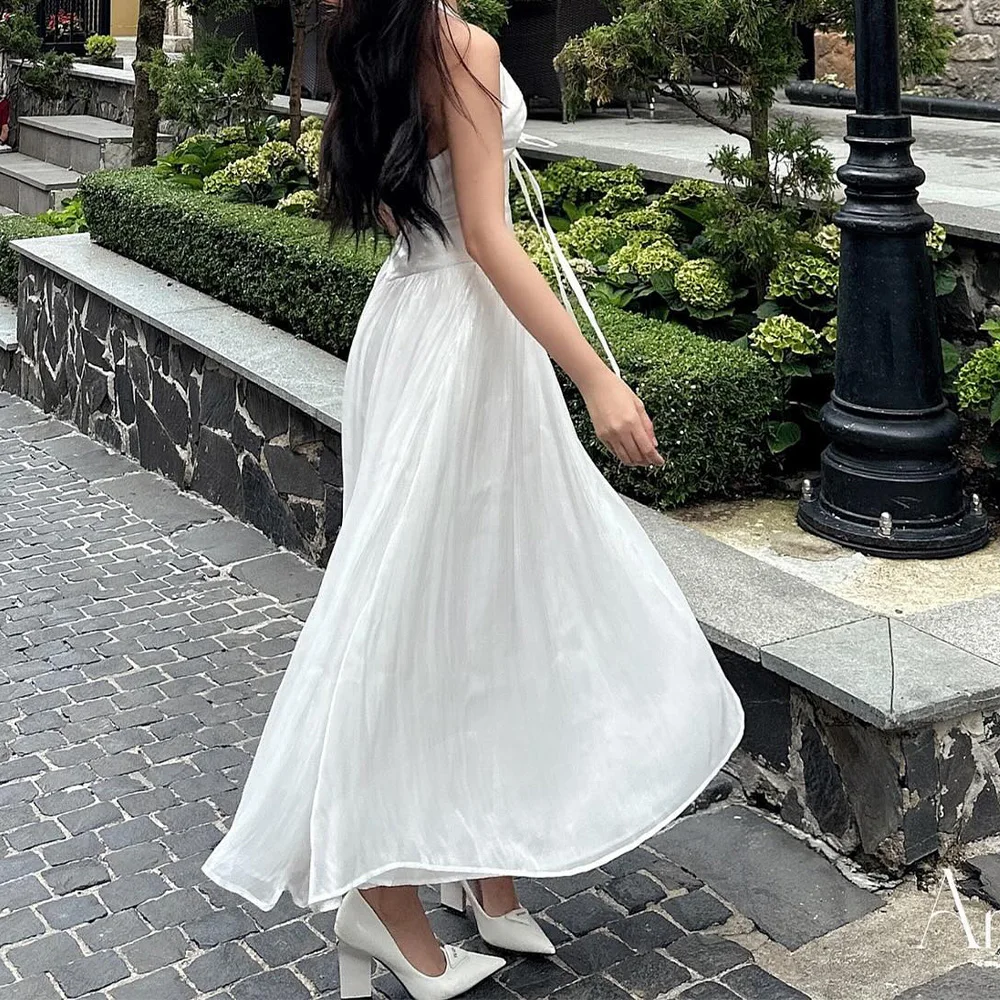 Customized Modern Chiffon 3D Bow Evening Dress High Quality Halter Sleeveless Celebrity Gowns Saudi Arabia 2025 Custom Made