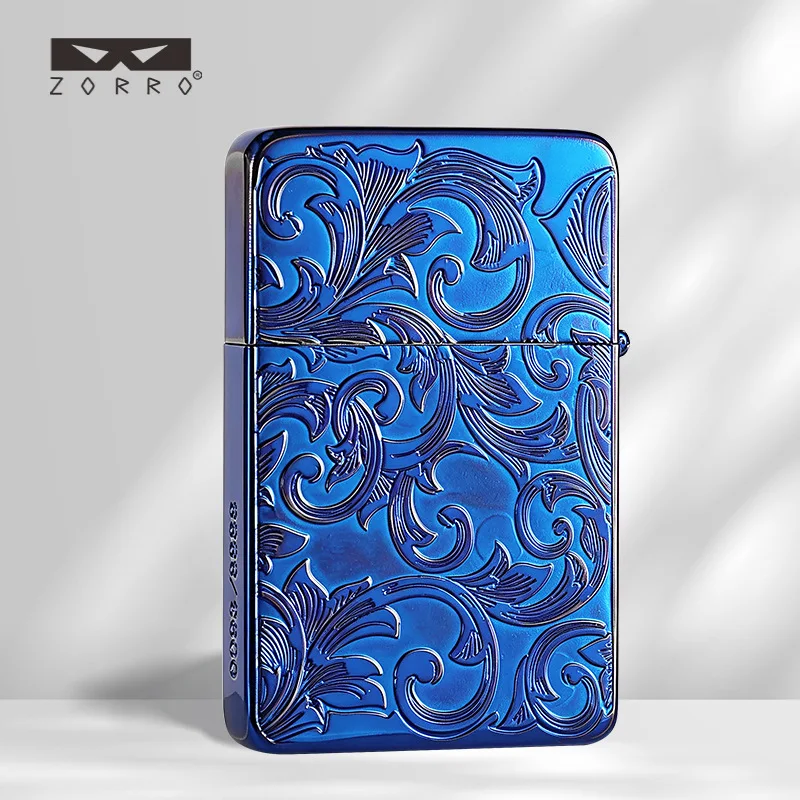 New ZORRO Fourth Generation Smoked Blue Tangcao Kerosine Lighter, Windproof Business High-end Limited Edition Gift for Men