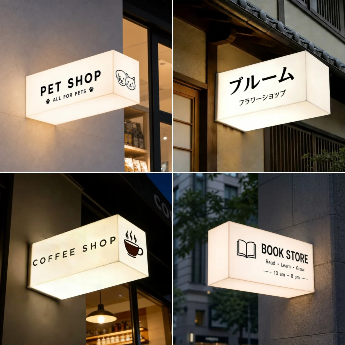 LED Light Box Metal Acrylic Sign Custom Outdoor Waterproof Business Advertising 3D Illuminated Wall Mounted Display Signage