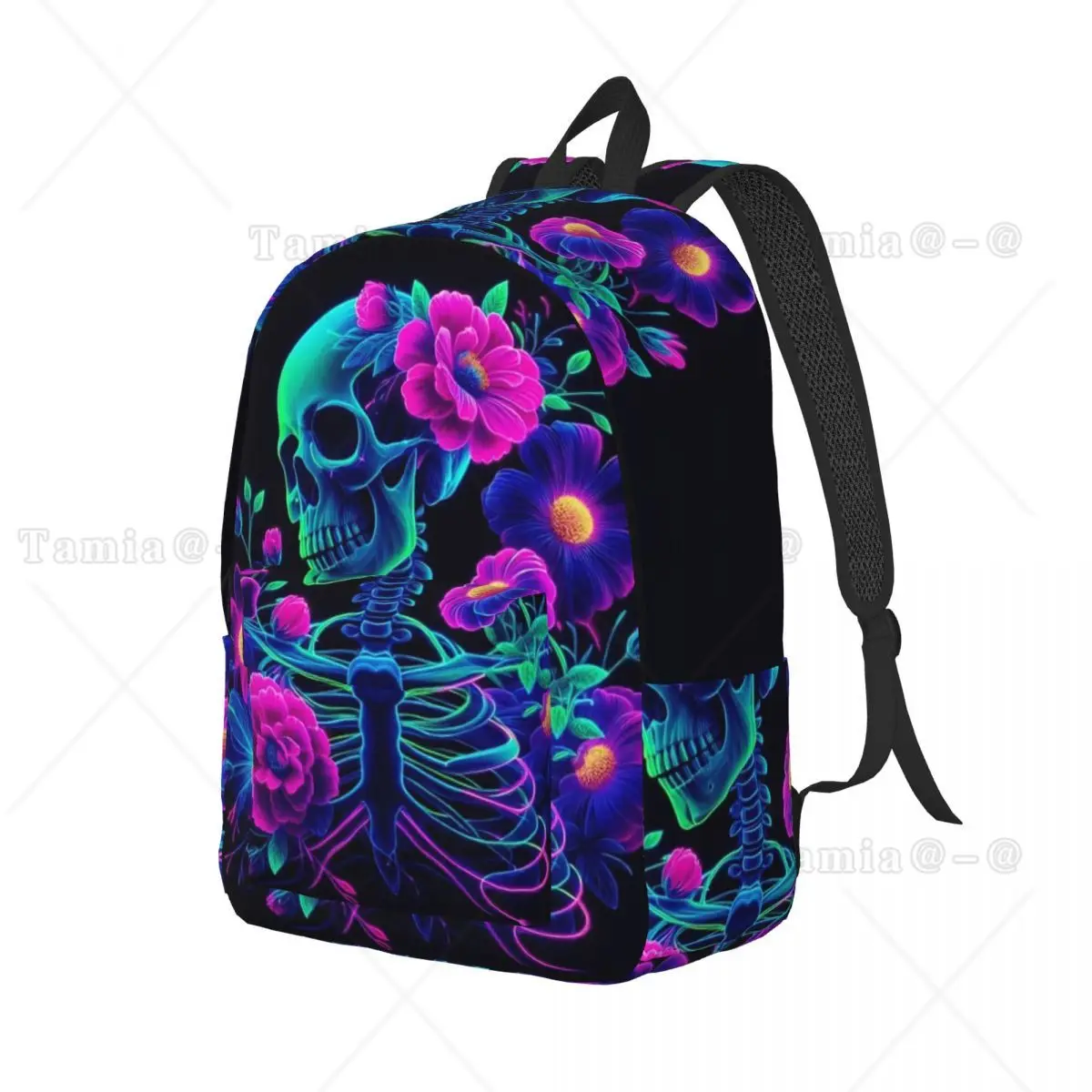 Anatomy Skeletal Renaissance Floral Beauty Backpack Daypack Large Capacity BookBag School Bag Shoulder Bags for Men Women