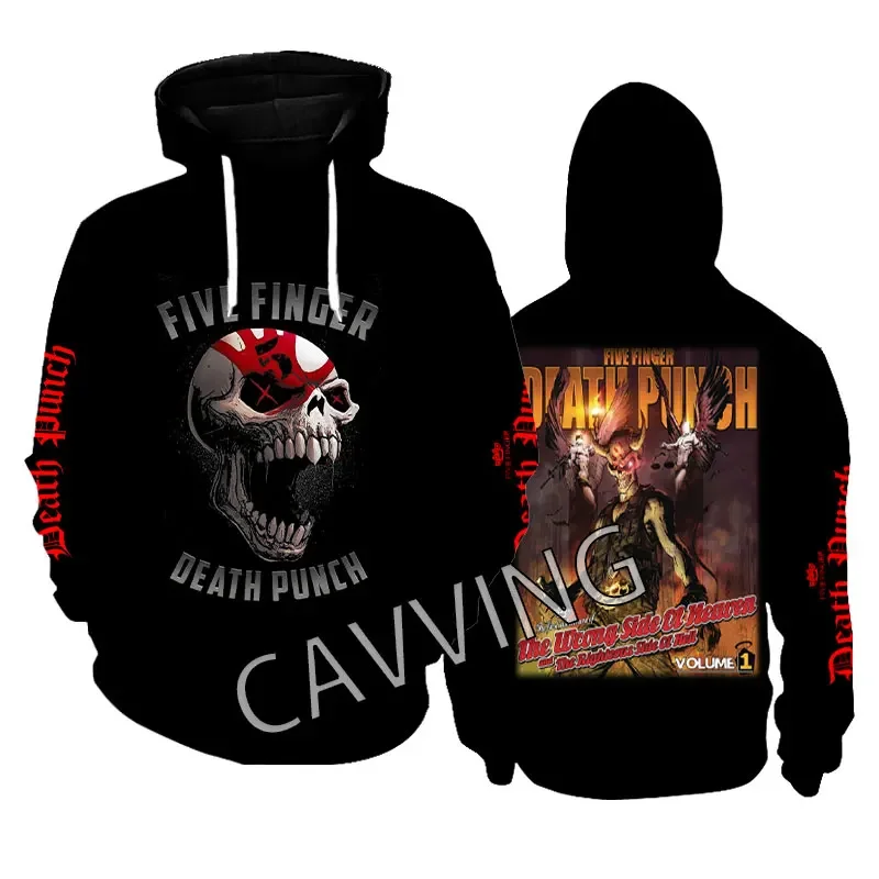 New Fashion Printed Five Finger Death Punch Metal Rock Aesthetic Hoodies Sweatshirt Gothic Top Harajuku Cotton Unisex Clothing