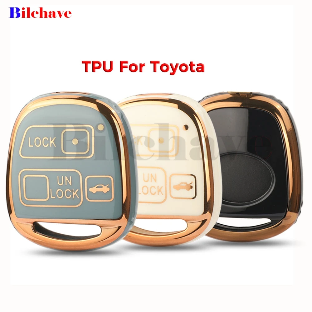 Jingyuqin TPU ปลอกหุ้มกุญแจรถยนต์ -- Toyota Avensis Camry Corolla Cruiser RAV4 Prado Previa Lexus LX LS RX SC อุปกรณ์แต่งรถ