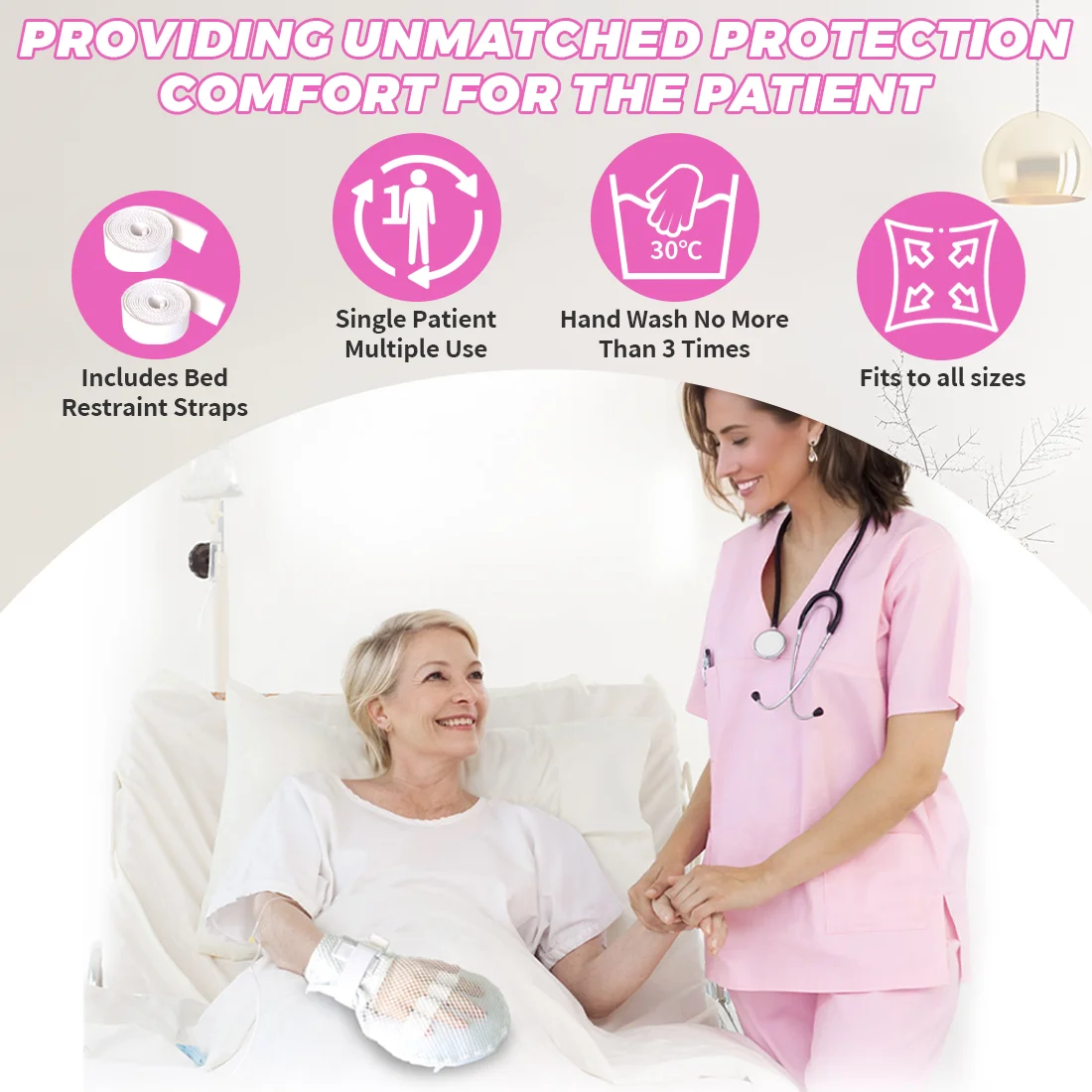 

﻿ Ehucon перчатки для удержания деменции для одного пациента, удобные медицинские удерживающие перчатки для пожилых людей в ухода за домом, 2 шт.