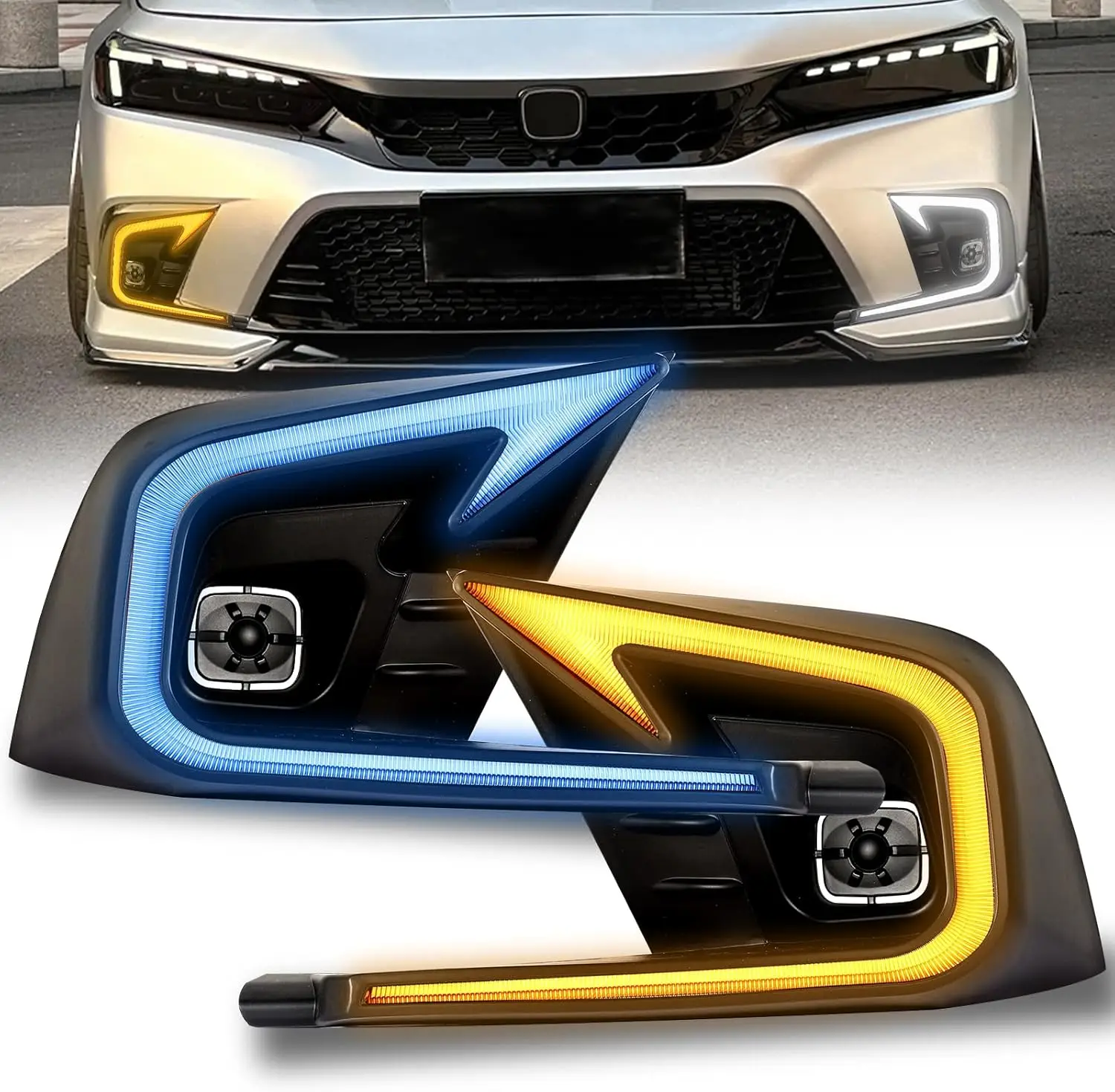 Fog Lights DRL for Honda Civic 11th Gen 2022-2024 Daytime Running