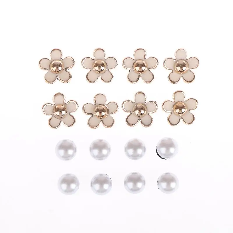 16-teiliges Set modischer Schuh-Charms, Zubehör für Lochschuhe, sommerliche, niedliche Perlen-Gänseblümchen, 3D-Schuhdekorationen – Detail 8