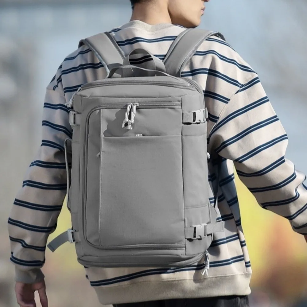 Box Style Luggage Backpack Anti-Scratch Large Capacity Travel Backpack Scalable with Shoes Pack Cabin Daypack College