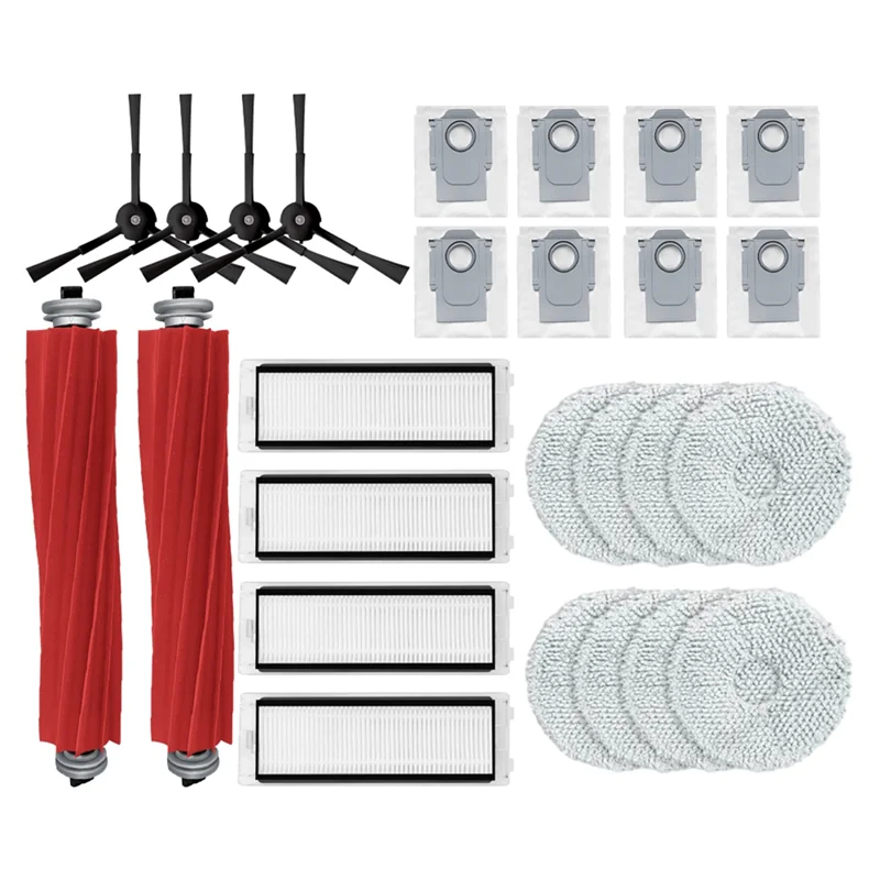 AGOUP для Roborock Qrevo S, сменная основная боковая щетка, HEPA-фильтр, подушечки для швабры, мешки для пыли, запасные части