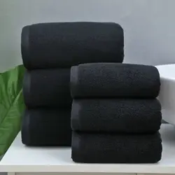 Solid Color Home Hotel Bath Towels Bath Shower Cotton Bathroom Cloth Towels SPA Club Sauna Beauty Salon Hand Towel Black