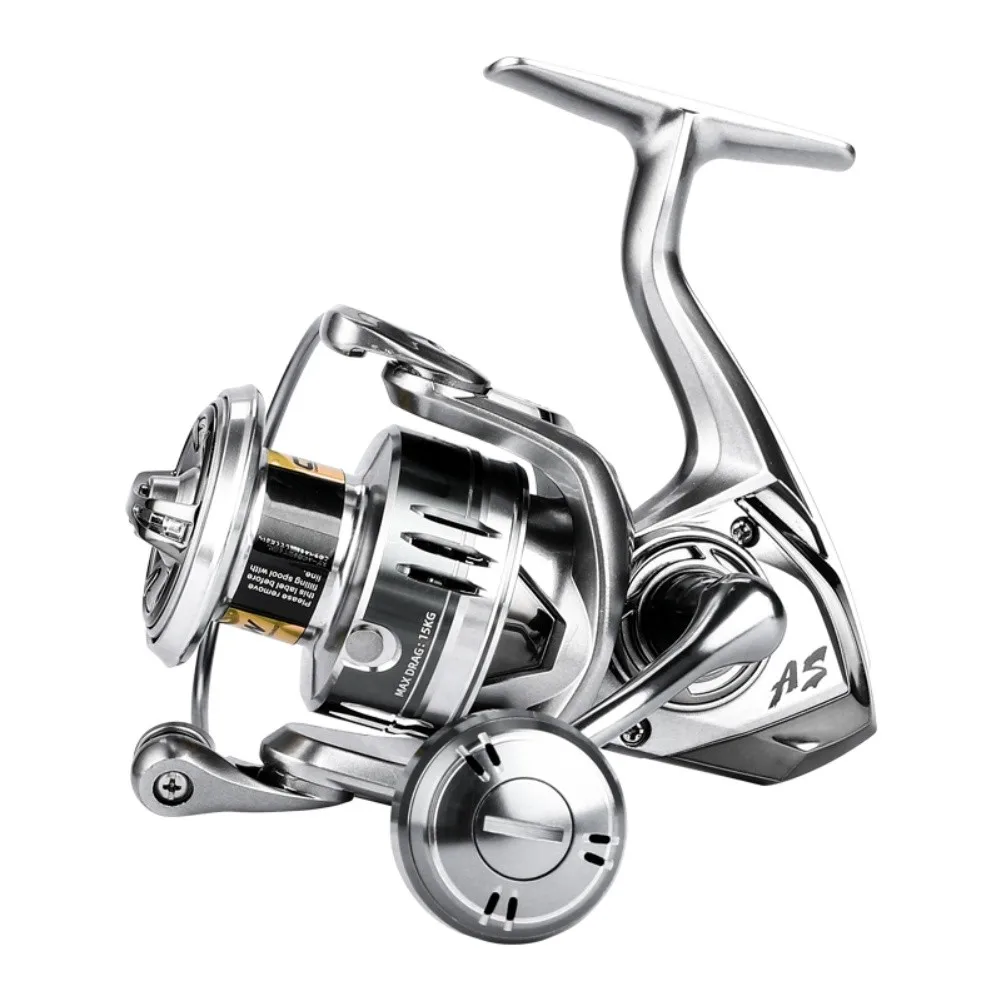 As Spinnings Reel 9+1 Bearings 5.2:1 Ratio 20kg Max Drag Carbon Brake For Saltwater For Sea Fishing Metal Body Rust Proof Shaft