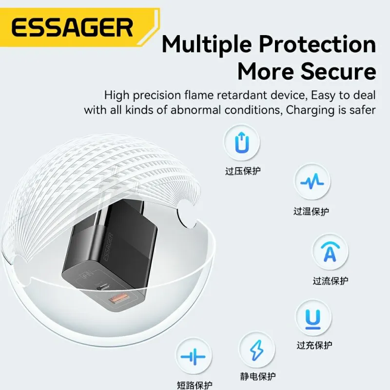 Essager-携帯電話用の高速充電器,iPhone14,13, 12, 11 Pro,max,xs,8 p,iPad Pro air,ipad mini,33w用の充電器USBタイプc