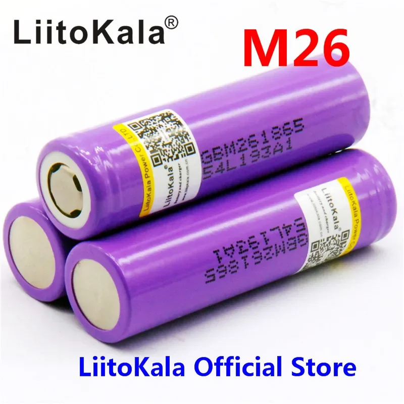 بنك طاقة LiitoKala للمصباح اليدوي ، أصلي ، M26 ، ، 8000 mAh ، ICR18650 ، 8000 mAh ، 3