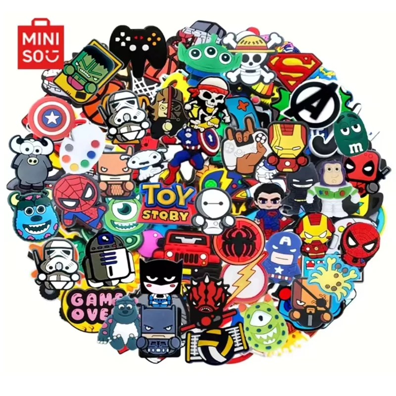 

MINISO Random Hot Toys Marvel Series Shoe Charms For Croc Sandals, PVC Shoe Decorations Accessories Christmas Gift