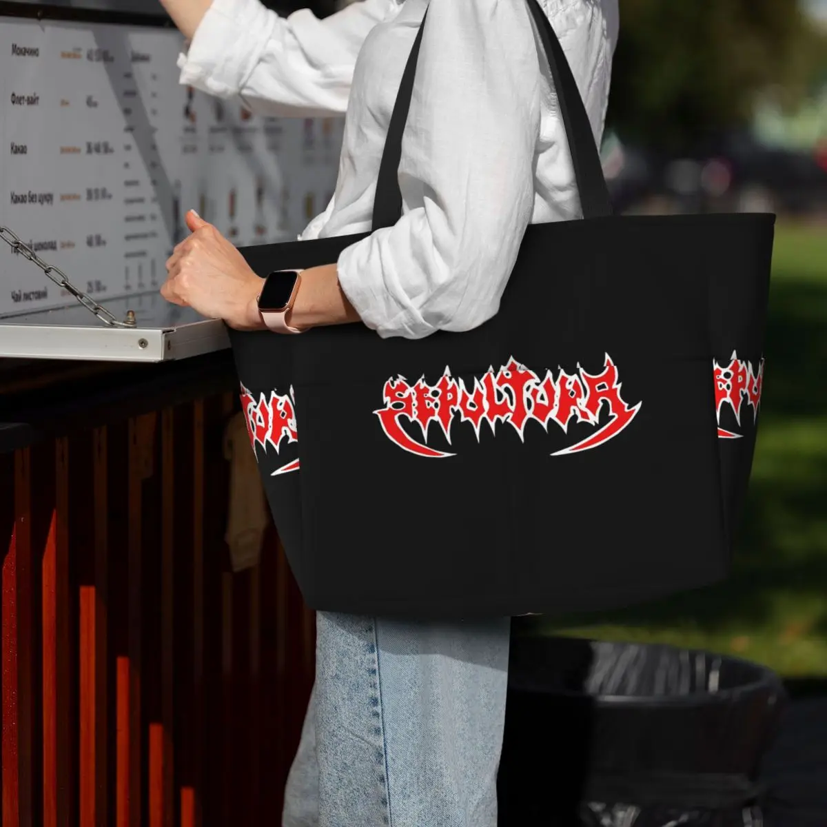Sepultura Slayer Death Metal Beach Tote Bag Sport Gym Yoga Duffle Large Tote Bag Women Travel Bag Fitness bag