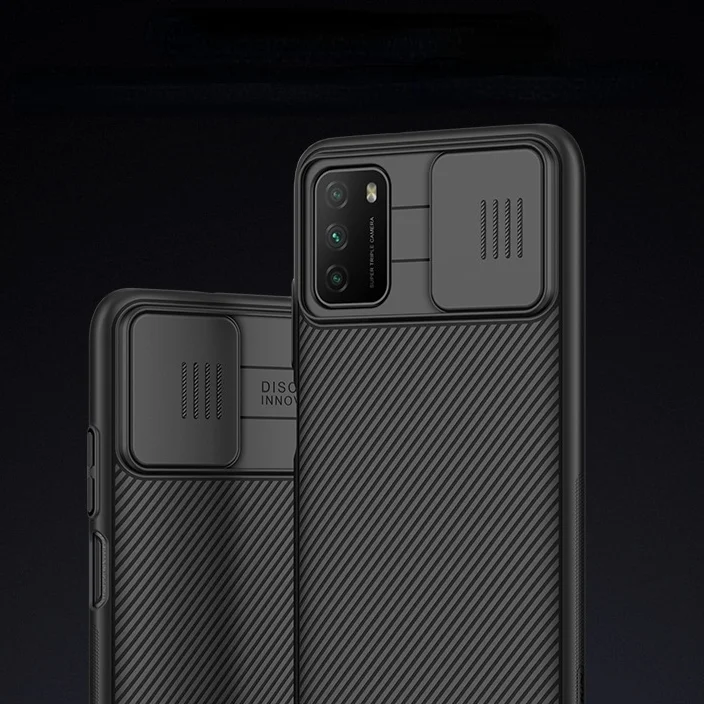 Funda negra de la serie mirror para xiaomi POCO M3, cubierta trasera de protección para cámara, funda para xiaomi POCO M3