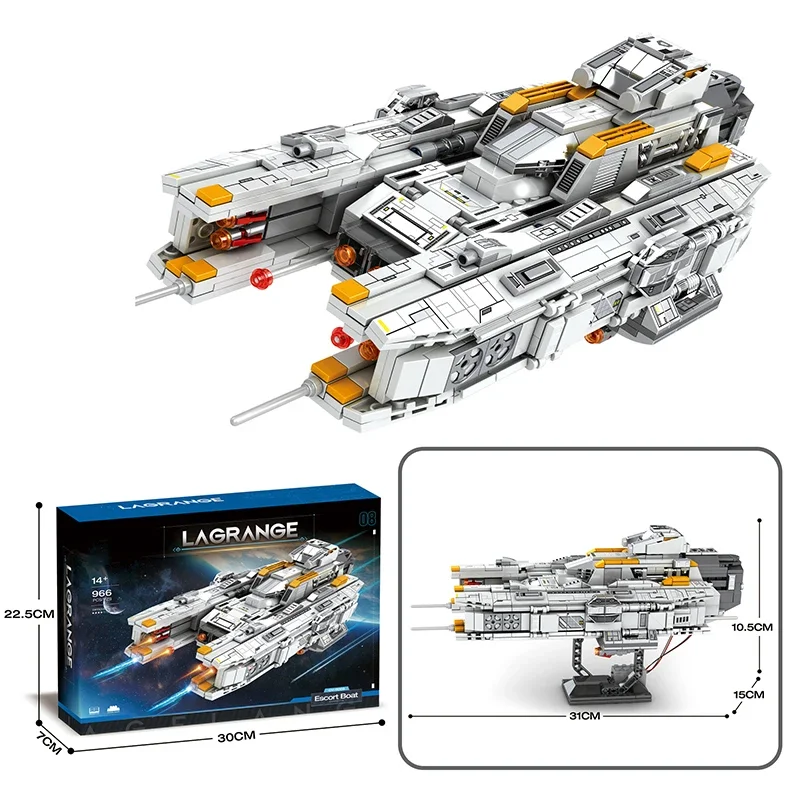 966PCS Space Fighter Building Block Star Battleship Artillery Ship MOC Model Bricks Children DIY Assembled Toys Christmas Gift