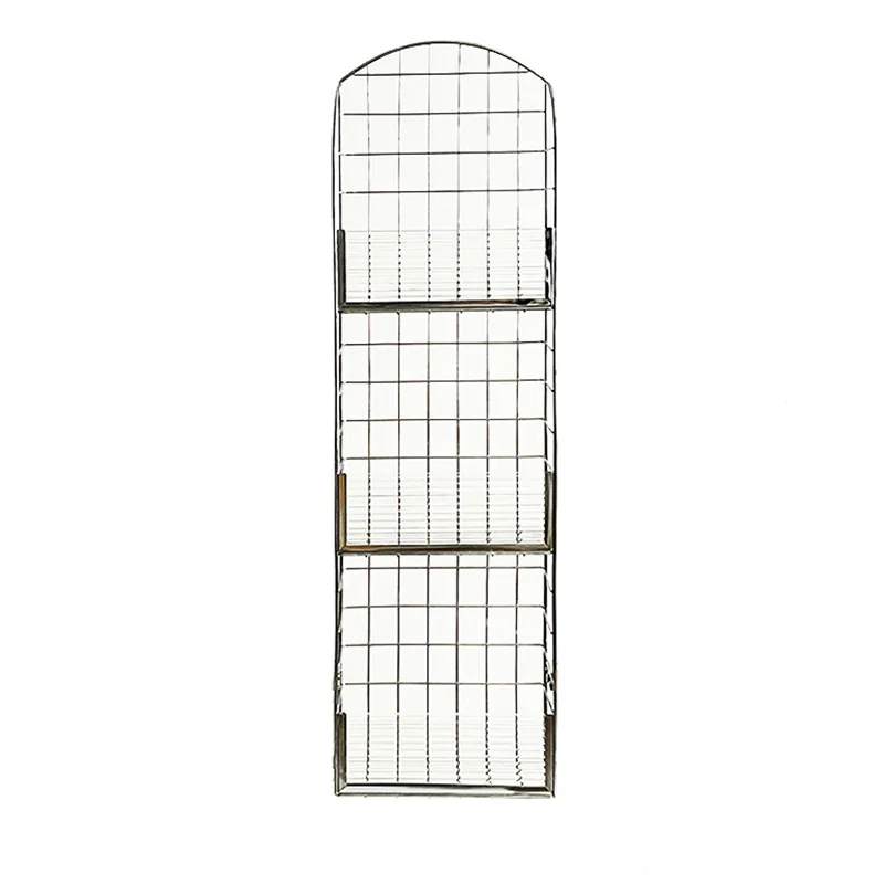 

Medieval floor-to-ceiling data storage office display rack, American retro wrought iron newspaper rack