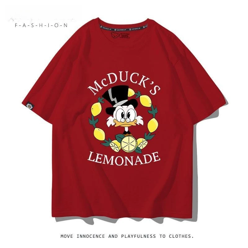 Kaus Katun Murni Santai Mode Keluarga Disney Baru 2025 Gaya Kuliah Jalanan Retro Gaya Harajuku Y2K