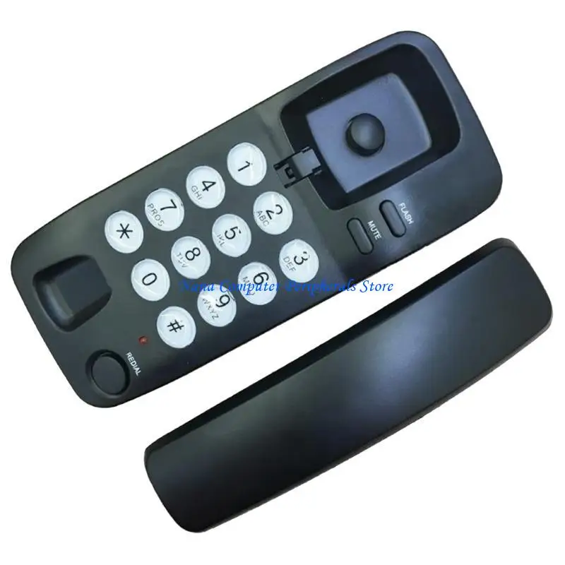 F68C Fixed Landline Wall Telephone Portable Mini Phone Wall Mountable Telephone