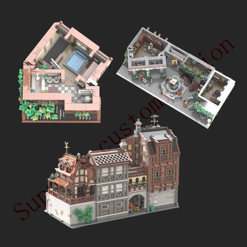 Spot assemblaggio di piccole particelle MOC- 164454   Old City Street View Architettura Serie Casa Puzzle per bambini Giocattolo Regalo creativo fai-da-te