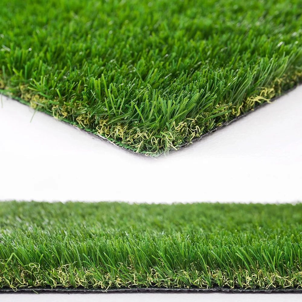 

Natural Artificial Grass Turf 4 FT x 10 FT, Heyroll Customized Sizes Thick Faux Grass, 1.38" Indoor Outdoor Garden Rug Landscape