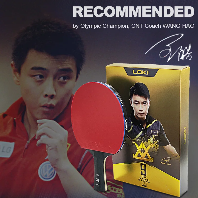 LOKI ARTHUR-Raquete De Tênis De Mesa Com Borracha Pegajosa, Ping Pong Leve, Ofensivo De Carbono, ITTF Aprovado, 9 Estrelas