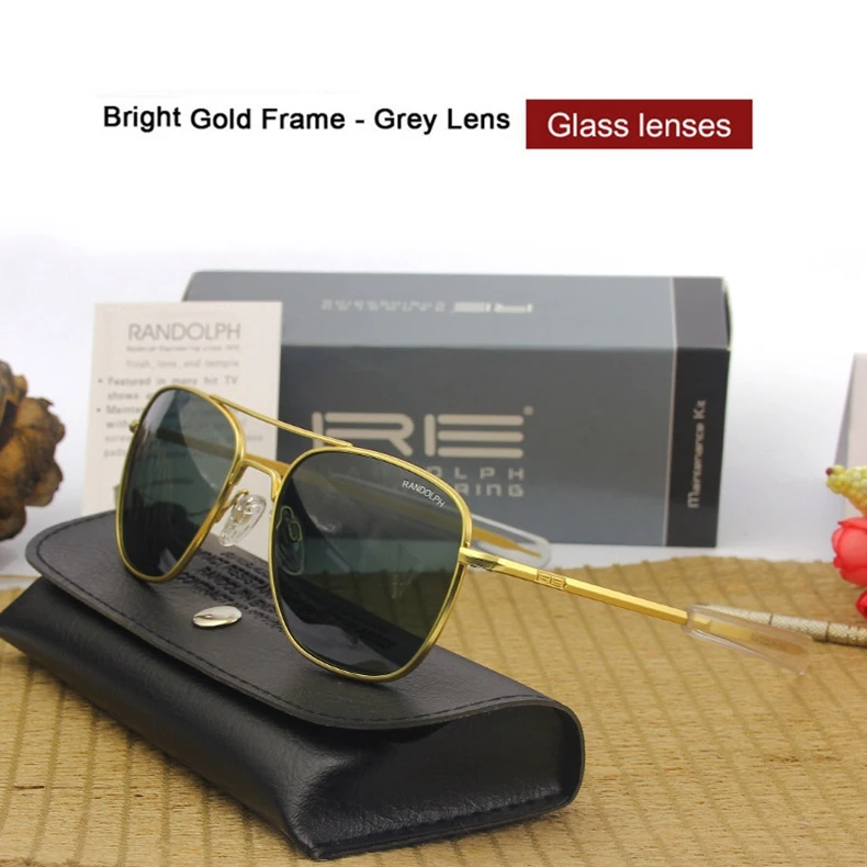 RE Sonnenbrille Mann USA Armee Militär Luftfahrt Pilot Sonnenbrille Glaslinse Frau Luxusmarke Retro Titan Rahmen Hohe Qualität – Detail 13