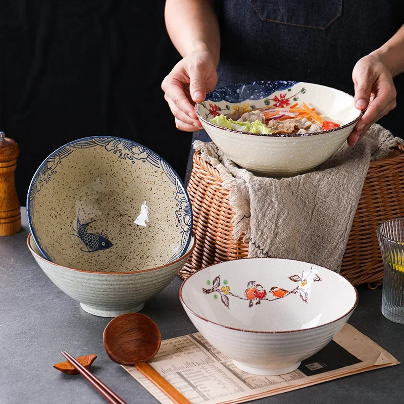 8 inch ceramic hat salad bowl Japanese Lamian Noodles bowl ceramic tableware 1PC 4