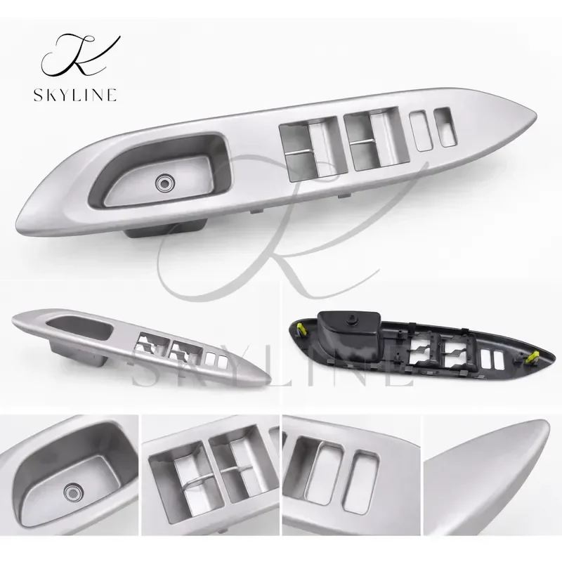 Front Left Master Power Window Switch Panel Bezel Trim Silver Plastic Fit For Toyota Yaris 2007 2008 2009 2010 LHD