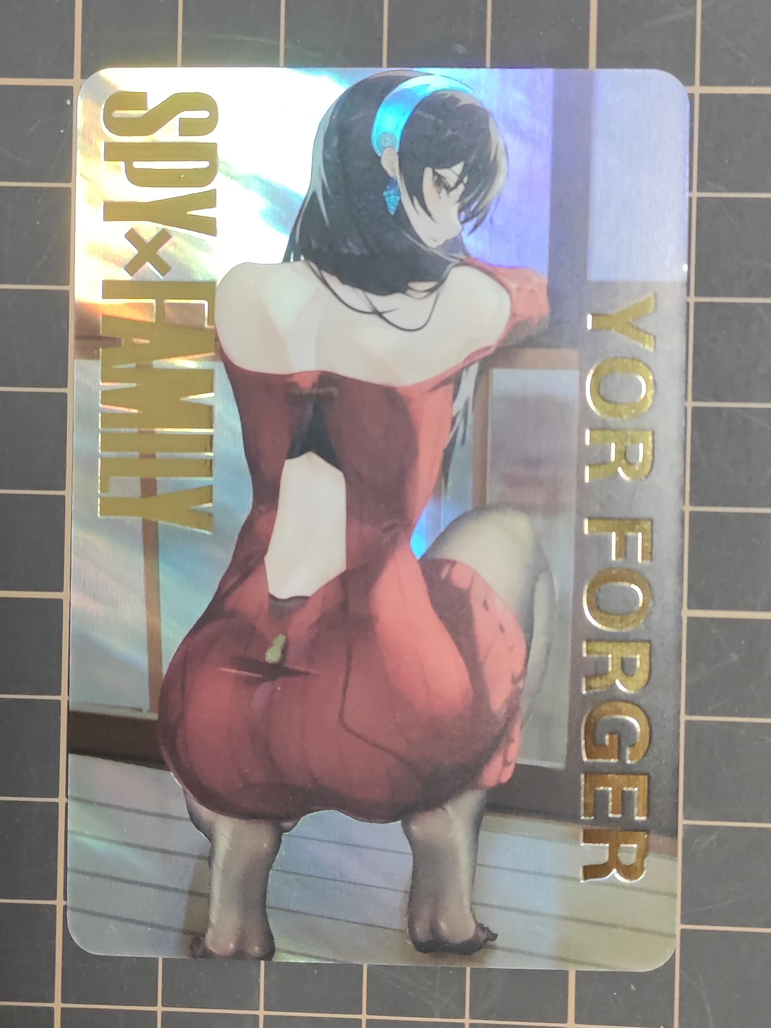 Diy SPY×FAMILY Yor Forger Self-made Card Gilding Flash Cards The Folded Light Sparkles. Starlight Flashes Anime Toy Gift Cartoon