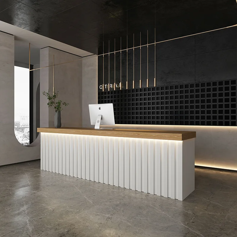 

Modern Simple Reception Desks Small Women's Clothing Reception Desks Beauty Salon Office Furniture Reception Et Table YSJDT