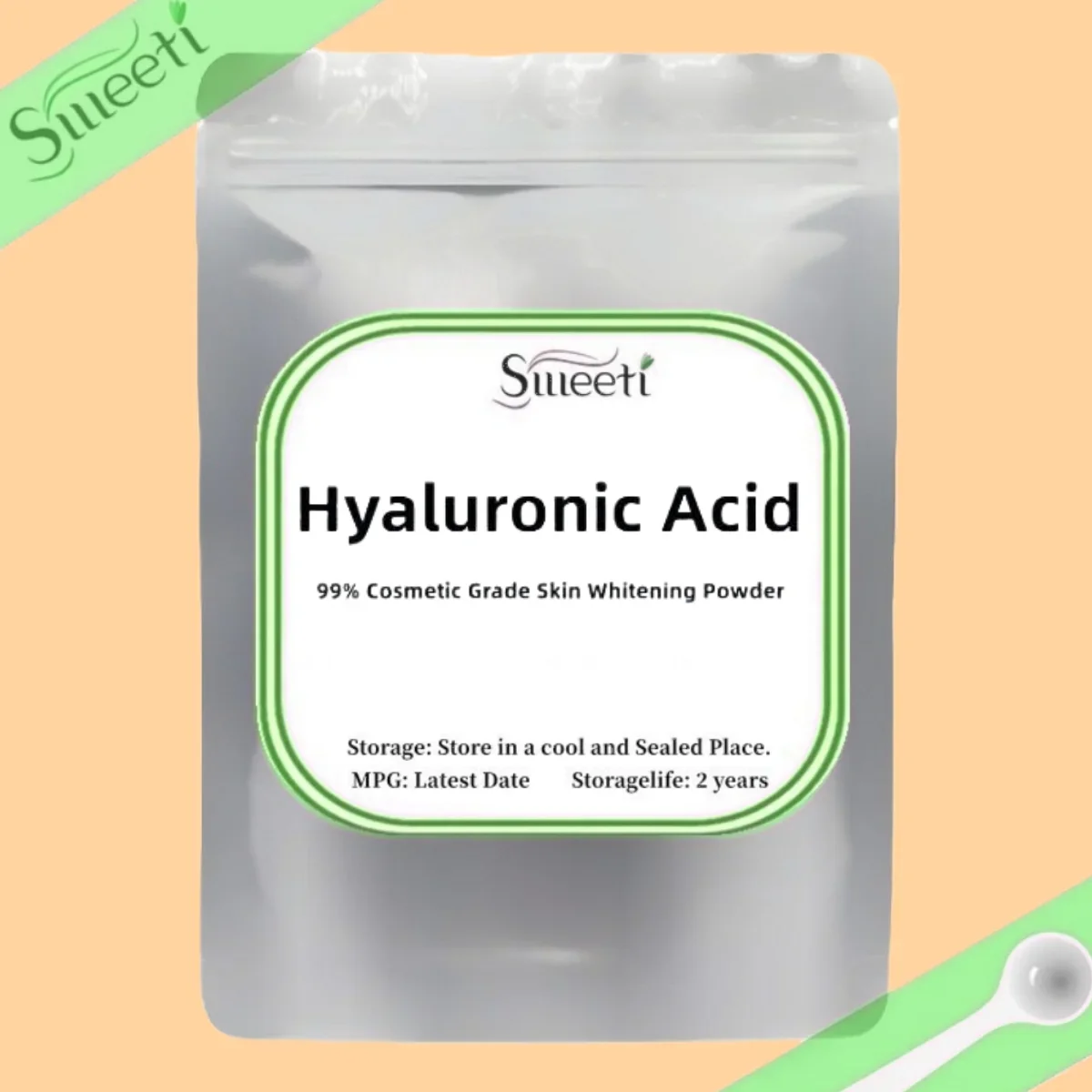Suministro caliente 99% polvo de ácido hialurónico grado cosmético, antienvejecimiento, materia prima cosmética hidratante para blanquear la piel