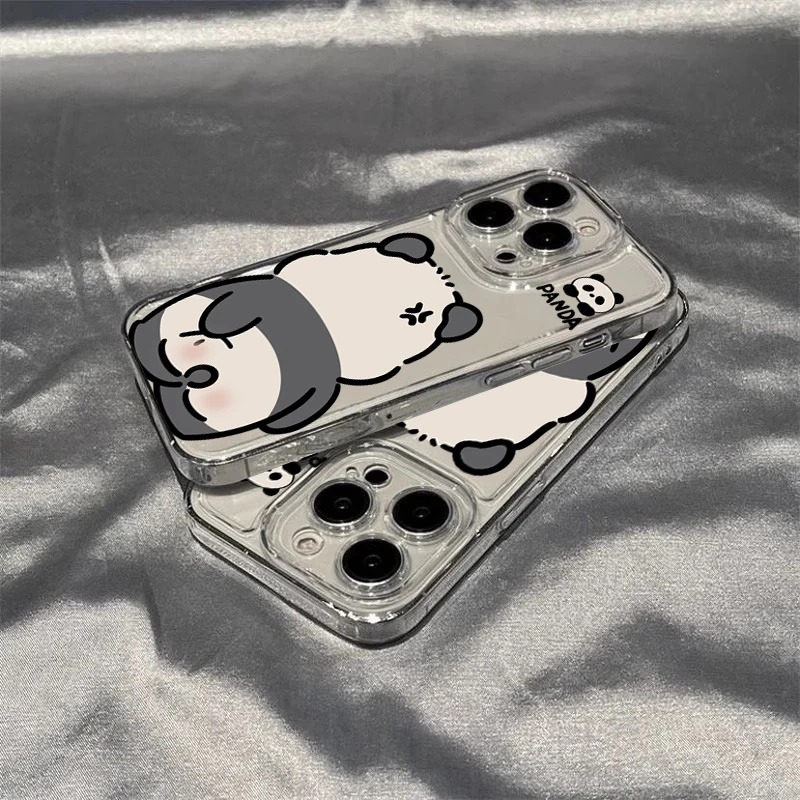Cute Panda Animation Phone Case for Samsung Galaxy A17 A57 A37 A55 A15 A35 A36 A16 A14 A34 A54 S23FE S22 S24 S25 S26 Ultra Cover