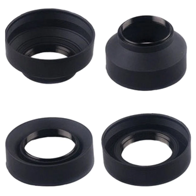 49mm/52mm/55mm/58mm/62mm/67mm/72mm/77mm/82mm 3-Stage Collapsible 3in1 Rubber Lens Hood Suit for Canon Nikon Pentax Camera