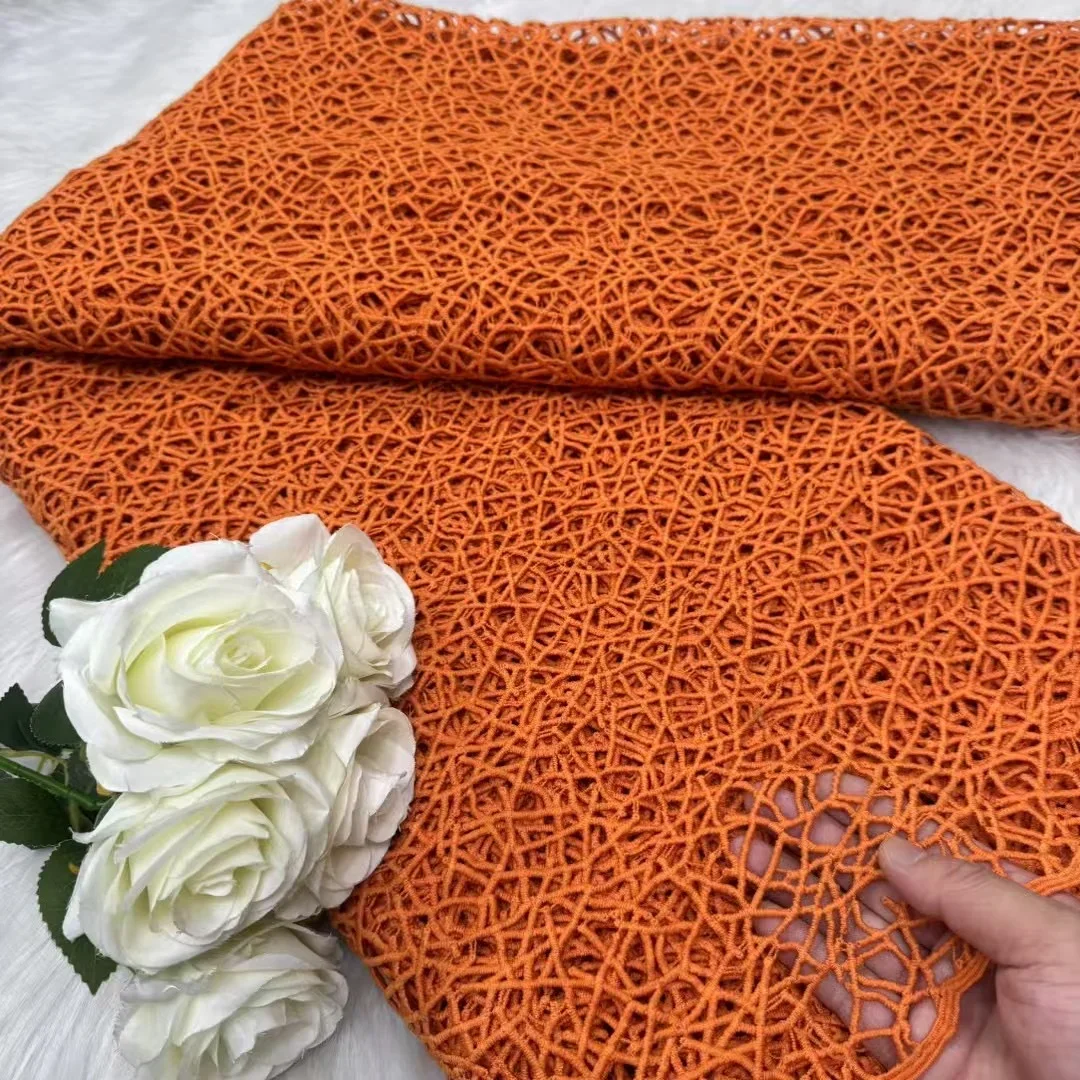 أقمشة الدانتيل الأفريقية القابلة للذوبان في الماء النيجيري جبر الحبل أقمشة الدانتيل المطرزة للنساء الخياطة فساتين الزفاف