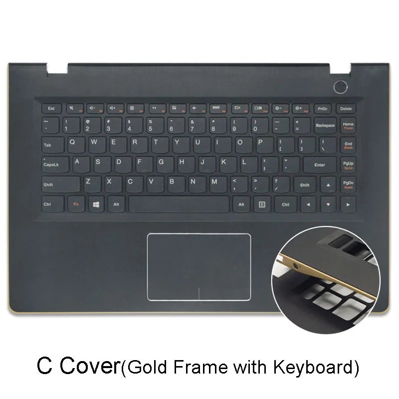 Novo para lenovo ideapad 700s-14 700s-14isk portátil lcd voltar capa palmrest com teclado superior inferior caso vermelho quadro de ouro