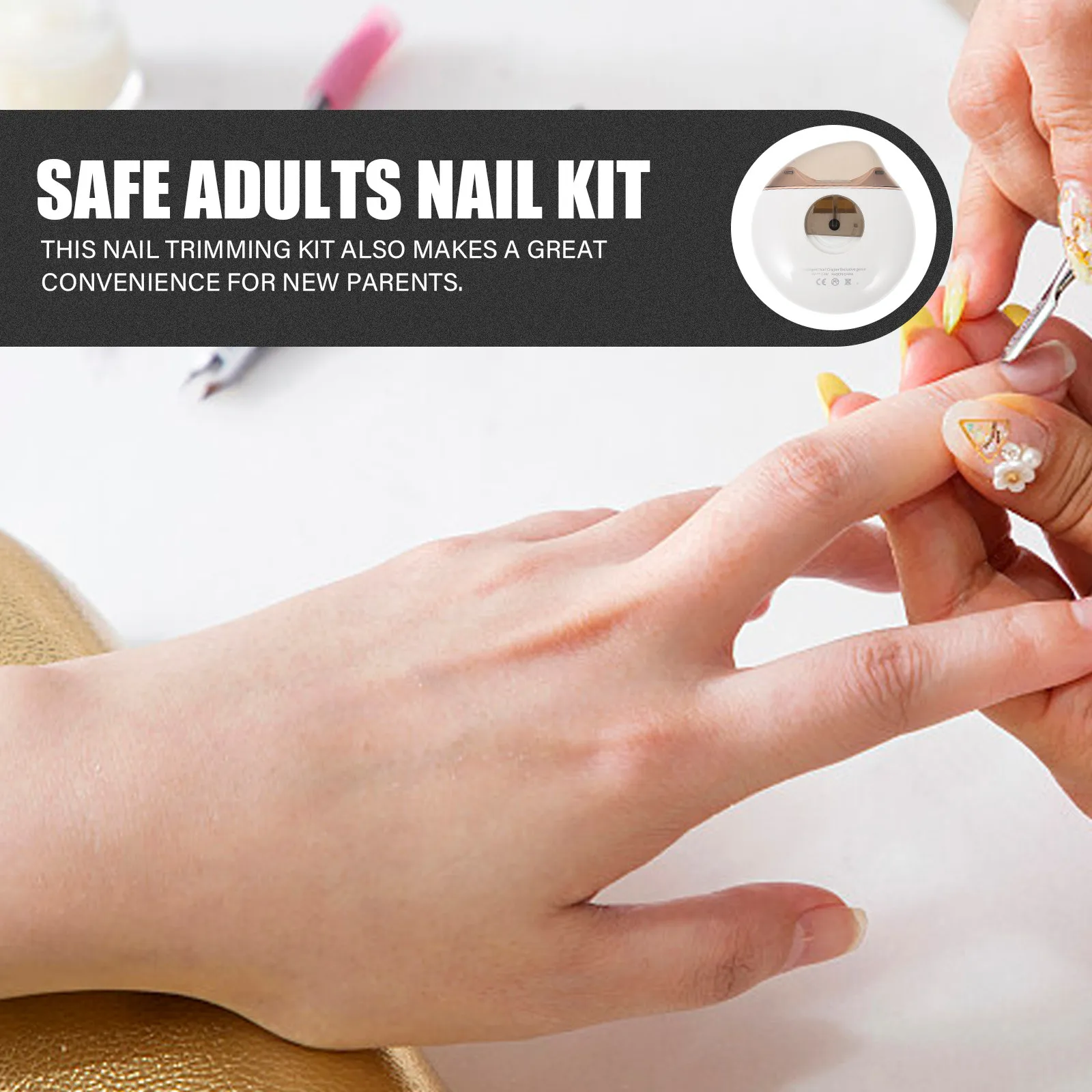 

1 комплект электрического триммера для стрижки ногтей с сменными насадками, легкий, портативный, безопасный инструмент для ухода за ногтями