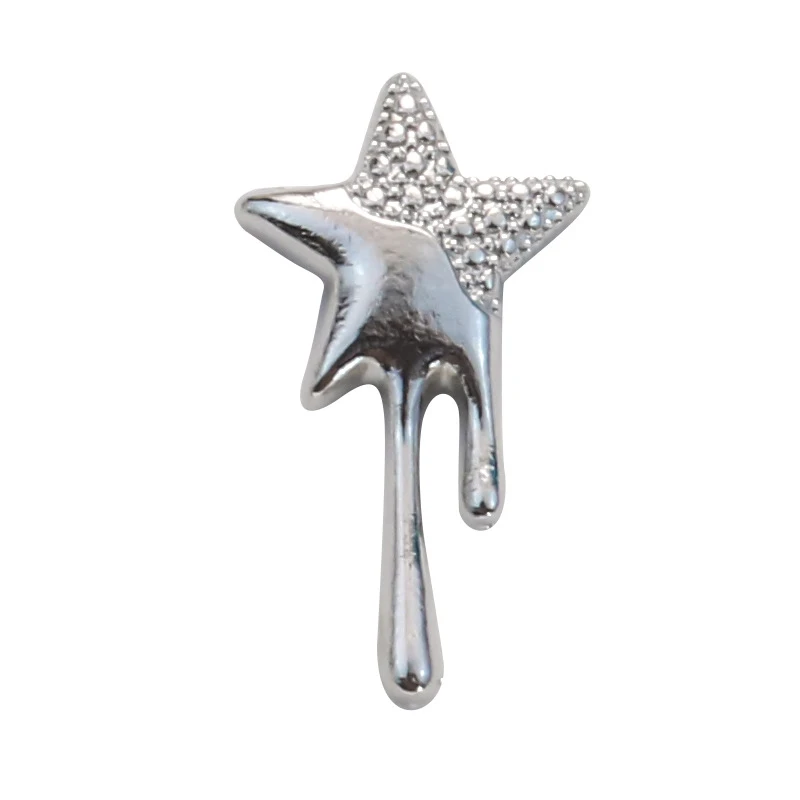 5Pcs/Pack Nail Diamond Nail Art Decor Vintage Pentagram Star Nail Drills Nail Patch Nails Decor Heart Manicure Design Accessory